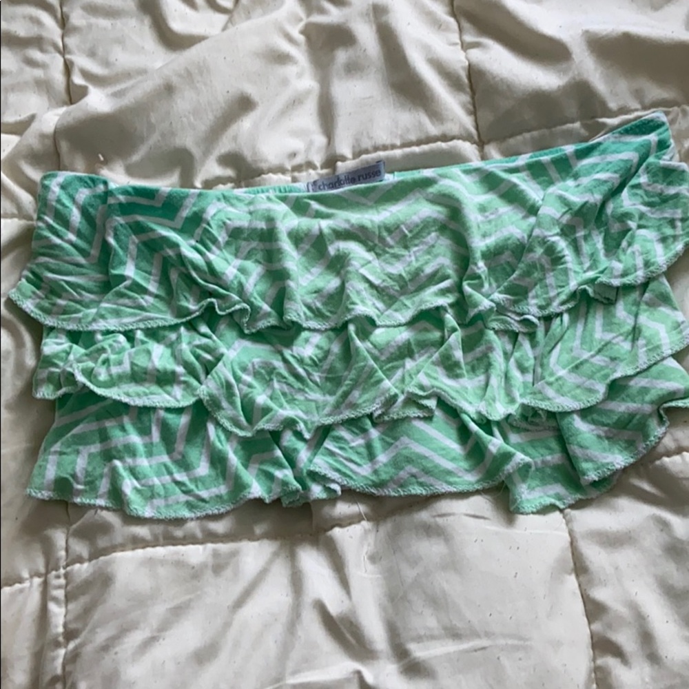 Charlotte Russe ruffle banduea top